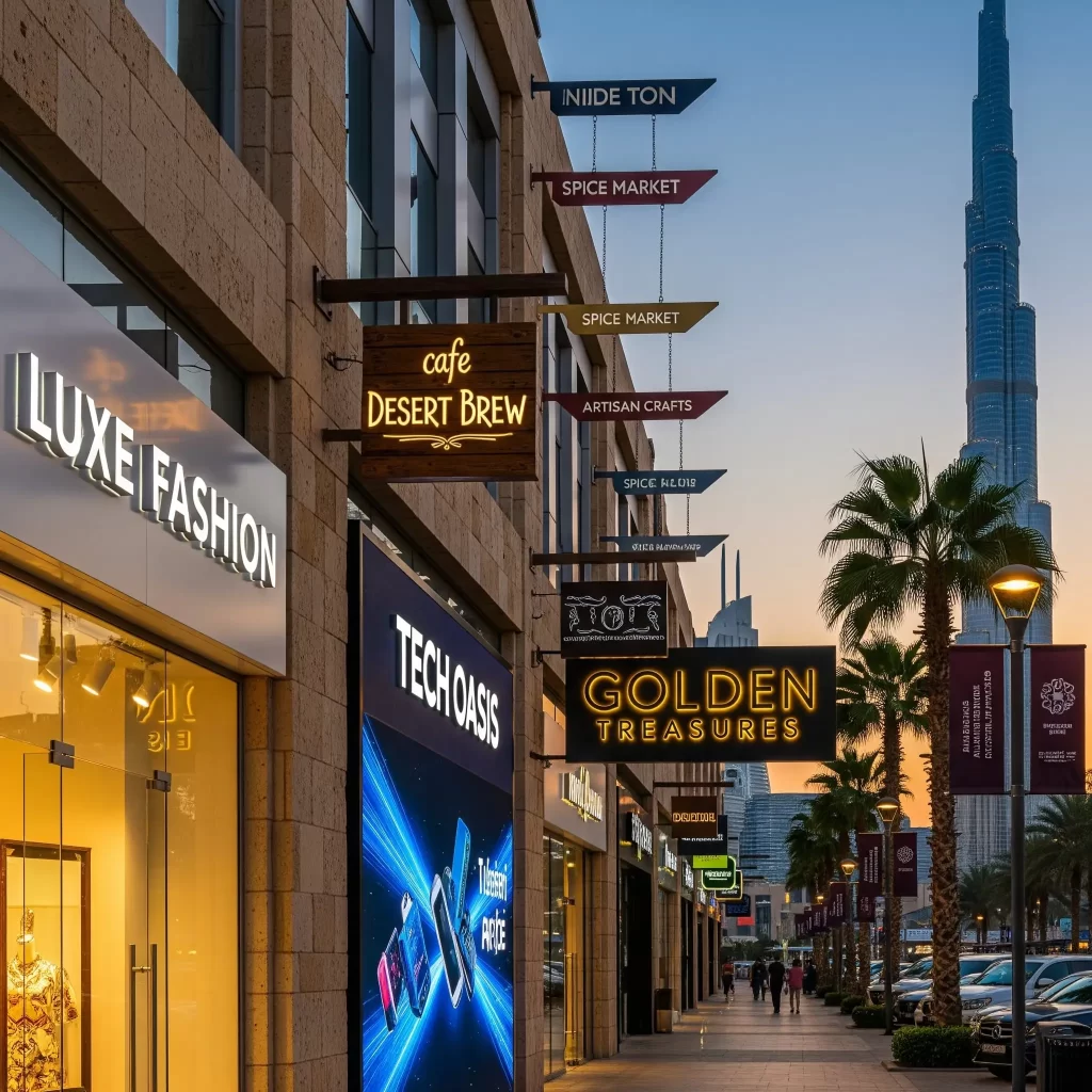 retail signage in dubai